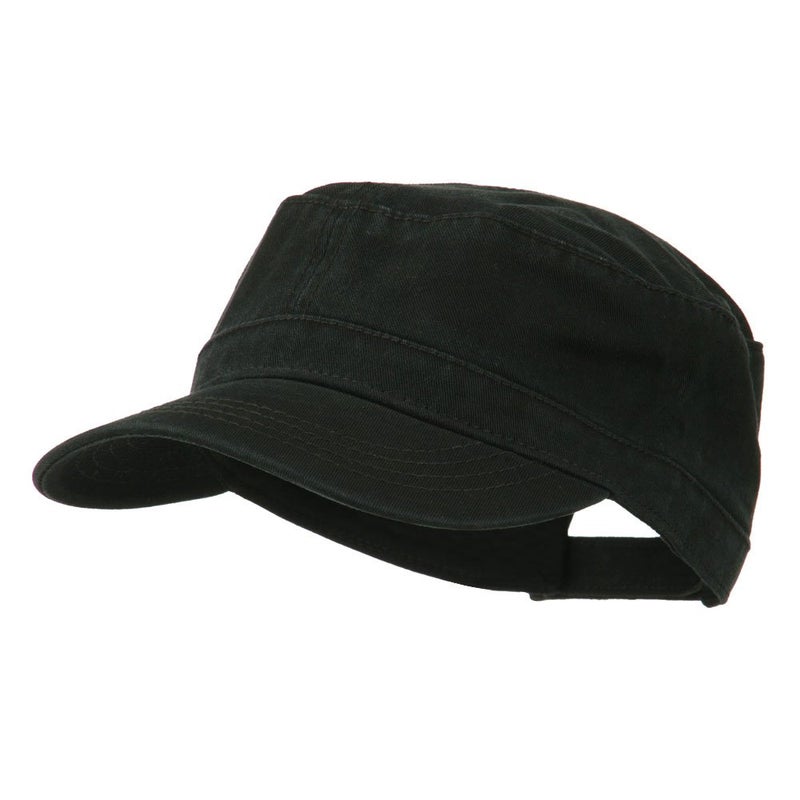 OTTO Garment Washed Adjustable Army Cap - Black OSFM - Image 1